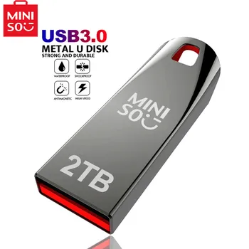 Металлические флэш-накопители Miniso Usb 3.0 2 тб Высокоскоростная флешка Портативный Ssd-накопитель 1 ТБ Usb Водонепроницаемый адаптер Memoria Flash Disk Type-c