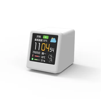 Метеостанция 1,54-дюймовый ЖК-цифровой дисплей Электронный монитор температуры и влажности WiFi Смарт-часы для дома