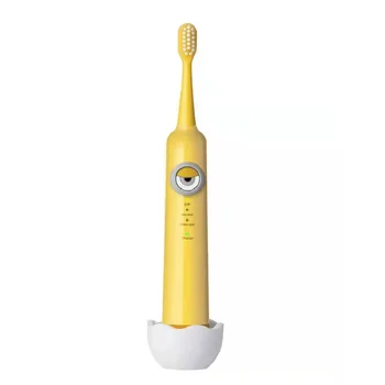 Милая детская мультяшная электрическая зубная щетка, звуковая зубная щетка с мягкой щетиной, умная электрическая зубная щетка
