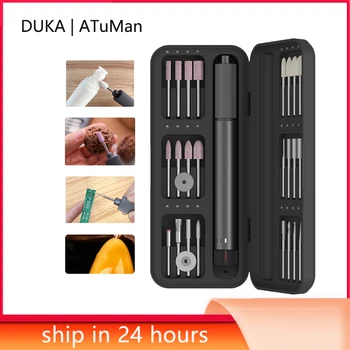 Мини-дрель DUKA ATuMan Электрическая ручка для резьбы Набор вращающихся инструментов с переменной скоростью Гравировальная ручка для шлифовки полировки Угловая шлифовальная машина