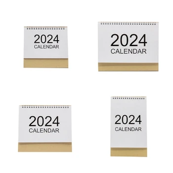 Мини-настольный календарь на 2024 год Многофункциональные украшения для офисных работников и студентов Спирали Отдельно стоящие календари