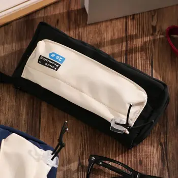 Многослойная настольная сумка для хранения в японском стиле, многослойная канцелярская сумка большой емкости, Водонепроницаемая сумка для карандашей, Студенческая