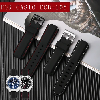 модифицированный ремешок для часов Casio edifice ECB-10YD, мужской водонепроницаемый и защищенный от пота спортивный мягкий силиконовый ремешок для часов, браслет