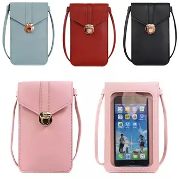 Модные женские туфли с сенсорным экраном, женская сумка для мобильного телефона, сумка через плечо, мини-сумка, кошелек, сумка через плечо, клатч из искусственной кожи, кошельки