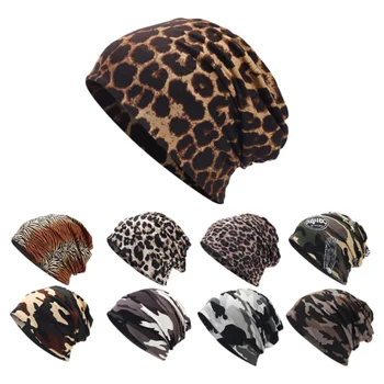 Модные шапочки, осень-зима, шапочки с леопардовым принтом, женский пуловер, мужская уличная шапка с изображением животных, хип-хоп Шапки с черепами