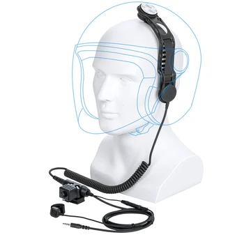 Мотоциклетный шлем для борьбы с велосипедом, гарнитура для рации с костной проводимостью, пальцевым микрофоном и адаптером U94 PTT для телефонного аудио