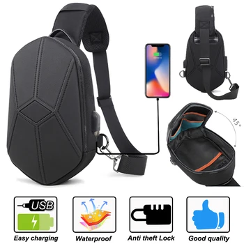 Мужская водонепроницаемая сумка через плечо Aliencross с USB, противоугонная сумка на ремне, многофункциональная короткая дорожная сумка-мессенджер
