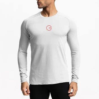 Мужская компрессионная футболка для бега, спортивные футболки для фитнеса, для бега трусцой с длинным рукавом, Спортивная одежда для тренировок, спортивные быстросохнущие облегающие топы