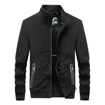 Мужская повседневная легкая куртка-бомбер Softshell в стиле милитари, весна-осень, спортивная одежда на молнии, ветровки для гольфа