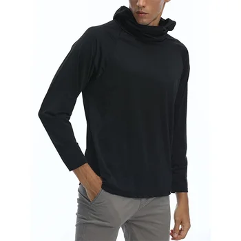 Мужская солнцезащитная рубашка с капюшоном UPF 50 с длинным рукавом, защита от сыпи, рубашка для рыбалки, пеших прогулок, защита от ультрафиолета на открытом воздухе, легкие топы для выступлений