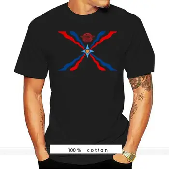 Мужская футболка из 100% хлопка С круглым вырезом и принтом На Заказ, Ассирийский Флаг, Женская футболка, хлопковая футболка, мужская летняя модная футболка, размер евро