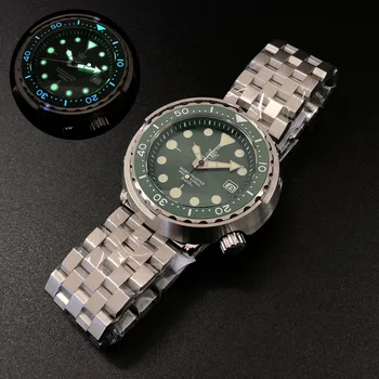 мужские часы для дайвинга с тунцом, STEELDIVE мужские автоматические наручные часы 300 м водонепроницаемые механические наручные часы C3 со светящимся керамическим безелем