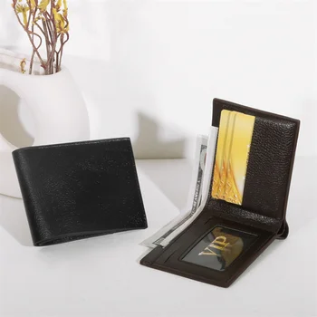 Мужской кошелек для денег, мини-тонкий кошелек из натуральной кожи, Rfid-держатель для банковских кредитных карт, деловой минималистичный кошелек для мужчин