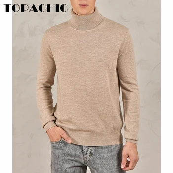 Мужской свитер с высоким воротом 10.9, удобный кашемировый вязаный пуловер с длинным рукавом