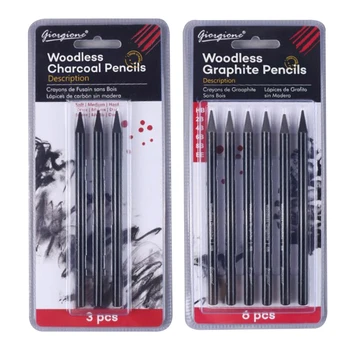Набор карандашей для рисования без дерева, угольные карандаши, мягкий карандаш средней твердости HB 2B 4B 6B 8B для мальчиков и девочек