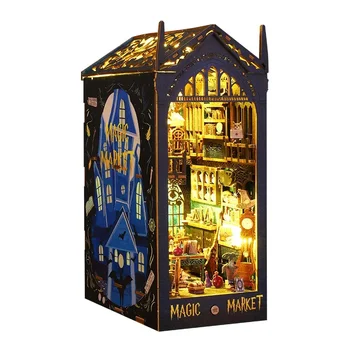Наборы вставок для книжных полок Magic Market, сделанные своими руками, Миниатюрный Кукольный домик с мебелью, Игрушки, Подарки