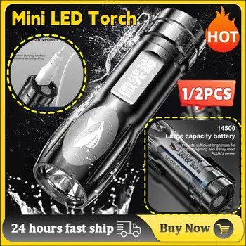 Наружное освещение, светодиодная вспышка, мощный, ультра яркий, заряжаемый через Usb Перезаряжаемый регулируемый фонарик-ручка Torchlight Mini