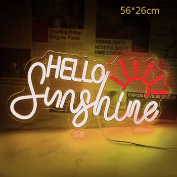 Неоновая вывеска Hello Sunshine для оформления предложений, большая неоновая подсветка, настенный декор с надписью Marry Me, легкая романтическая светодиодная вывеска