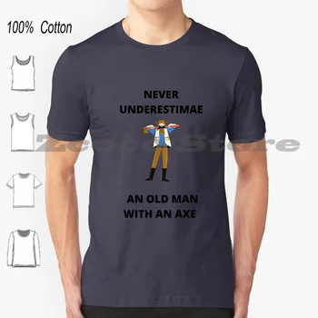 Никогда не стоит недооценивать старика в футболке из 100% хлопка Для мужчин и женщин с индивидуальным рисунком Войны, Воинственные действия военного времени