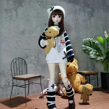 Новая кукольная одежда 45/60 см для 1/3 1/4 куклы Bjd, свитер, носки, шляпа, игрушки для девочек, модные аксессуары для кукол, без куклы