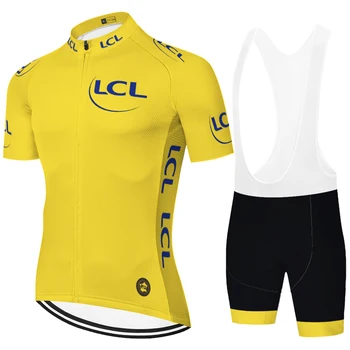 Новая Летняя Французская Велосипедная Майка мужская одежда комплект Велосипедной одежды Короткий майо ciclismo hombre verano Ropa De Ciclismo