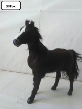 новая реальная темно-коричневая модель лошади из пластика и меха, имитирующая стоящую лошадь, подарок около 20x23 см xf1838