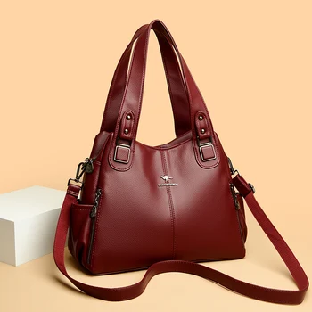 Новая трендовая женская сумка 2023 года, роскошная дизайнерская брендовая сумка через плечо, высококачественная женская сумка-тоут из мягкой кожи, сумка-мессенджер, кошелек