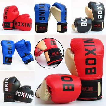 Новые боксерские перчатки Для женщин, мужчин, Санда, Тренировочные Мешки с песком, Муай Тай-Боевые Перчатки для взрослых, Детские Перчатки для кикбоксинга, Красные/Черные/синие