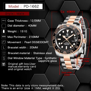 Новые мужские механические наручные часы PAGANI DESIGN, модные автоматические часы из сапфирового стекла, 100-метровые водонепроницаемые часы GMT из нержавеющей стали