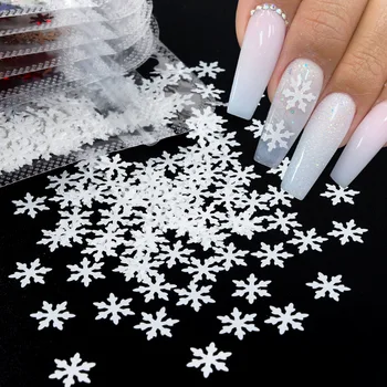 Новый продукт для маникюра Рождественские ногти, блестки в виде снежинок, Зимнее украшение в виде снежинок, Материал для домашних животных, Универсальные блестящие подвески для ногтей