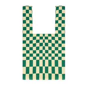 Новый стиль, шахматная доска, контрастный цвет, вязаные сумки на одно плечо, женские дорожные сумки для покупок большой емкости, можно настроить