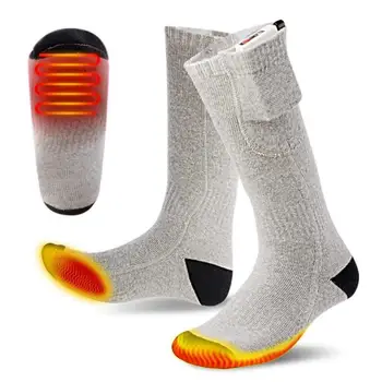 Носки с подогревом Мужские Женские Зимние Теплые спортивные носки USB Перезаряжаемые Электрические носки с подогревом для пеших прогулок, катания на лыжах, MTB Велосипеда, велосипедные носки