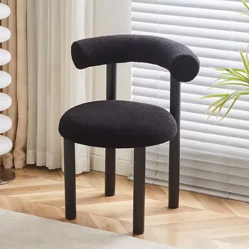 Обеденные стулья Скандинавского дизайна Современные минималистичные Тканевые Обеденные стулья Спальня Гостиная Черные шезлонги Salle Manger Мебель для дома