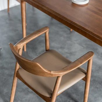 Обеденный стул из массива скандинавского дерева, японская кофейня для отдыха, ореховый стул Хиросима, ясень, компьютерный стол и стул