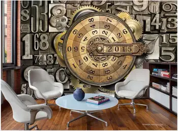 обои 3d домашний декор на заказ фреска на стену Ретро металлический алфавит gear bar KTV фотообои в гостиной