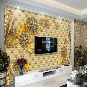 Обои beibehang, настенная роспись, наклейка на стену, роскошная Европейская бижутерия, мягкая сумка с цветочным рисунком, настенный фон для телевизора papel de parede
