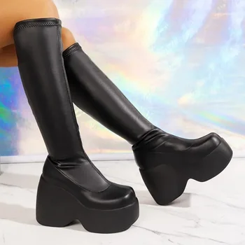 Обувь для женщин, Зима 2023, Совершенно новые женские ботинки в готическом стиле, Большой размер 42, удобная обувь для ходьбы на платформе в стиле панк, Zapatos