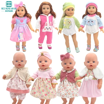 Одежда для куклы 43 см Американская кукла и Игрушки для новорожденных Модные Платья, Комбинезон С капюшоном, кардиган на бретельках, Юбки Для Девочек подарки