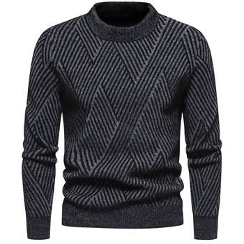Осенне-зимний Новый мужской повседневный свитер-пуловер с круглым вырезом 2023 года