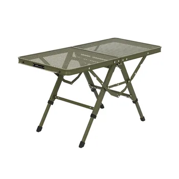 Открытый Складной стол из проволочной сетки, Регулируемая подъемная полка, походный портативный обеденный стол X-Table из алюминиевого сплава