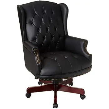 Офисные товары Boss Традиционное кресло с откидной спинкой, кожаное, черного цвета