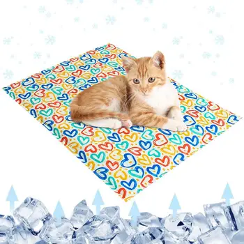 Охлаждающий коврик для кошек Удобный охлаждающий коврик для собак Ice Pad, который можно стирать в машине, Летний тренировочный коврик многоразового использования, Гелевый охлаждающий коврик