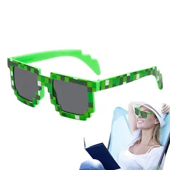 Очки Thug Life 8-битные Пиксельные Мозаичные очки, Пикселизированные очки, сувениры для вечеринки, реквизит для фотосессии, очки для девочек и мальчиков