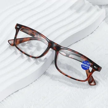 Очки для чтения в маленькой оправе, квадратные, ярко-черные, черепашьего цвета, Очки для чтения с защитой от синего света, Женские оптические очки