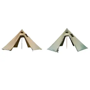 Палатка-пирамида для кемпинга на 3 персоны, водонепроницаемая, Ветрозащитная, простая в установке Палатка-пирамида С квадратным дымоходным окном Для