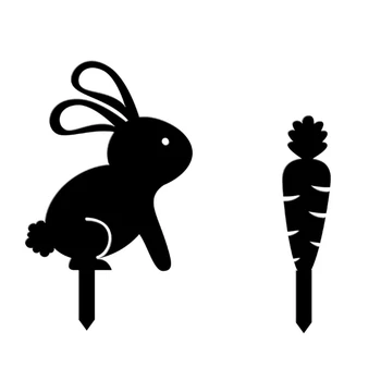 Пасхальный кролик, Морковный Садовый кол, Акриловый знак двора, заглушка, Наземный кол, украшение для внутреннего наружного декора газона во дворе, Челночный корабль