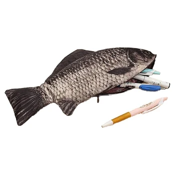 Пенал в форме рыбки, новинка, сумка для ручек с рыбками, забавный пенал, креативная сумка для ручек с рыбками,