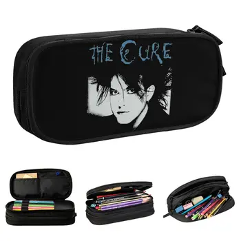 Пеналы Face Of The Cure Band, Новая коробка для ручек, сумки для детей, большая коробка для хранения, школьный косметический пенал для студентов