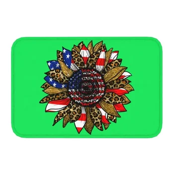 Персонализированный Леопардовый Американский Флаг Подсолнух Половик Коврик Противоскользящий Цветок Ванная Комната Кухня Гостиная Ковер Ковер 40*60см
