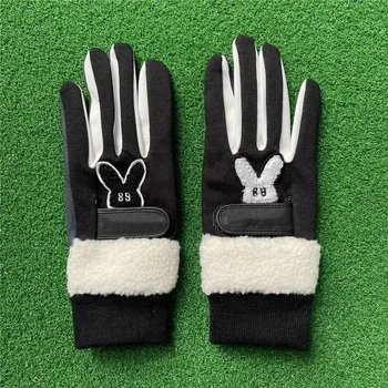 Перчатки для гольфа Женские Зимние Плюшевые Вязаные Теплые Перчатки Износостойкие и нескользящие